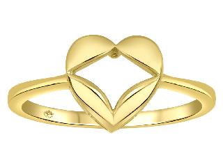10K Yellow Gold Heart Ring