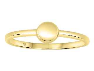 10K Yellow Gold Dainty Round Signet Ring