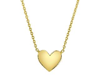 10K Yellow Gold Dainty Fixed Heart Pendant with 16-18