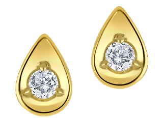 10K Yellow Gold Pear Shaped Stud Earrings with Lab Grown Diamonds