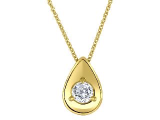 10K Yellow Gold Lab Grown Diamond in Pear Shaped Pendant with 16-18