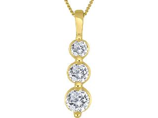 10K Yellow Gold Lab Grown Diamond Journey Pendant with 16-18