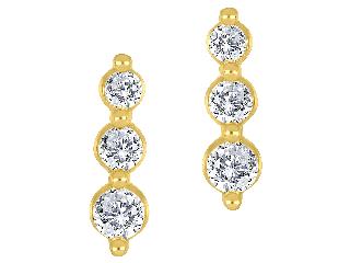 10K Yellow Gold Lab Grown Journey Stud Earrings