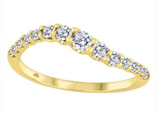 10K Yellow Gold Canadian Diamond & Diamonds Wave Band