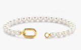 Sterling Silver/18K Gold Plated 7 1/2" Fashion Pearl Bracelet