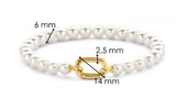 Sterling Silver/18K Gold Plated 7 1/2" Fashion Pearl Bracelet