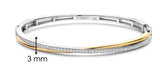 Sterling Silver/18K Gold Plated Twist Bangle with CZ
