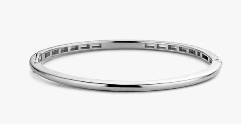 Sterling Silver Plain Hinged Bangle