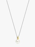 Sterling Silver/18K Gold Plated Fashion Pearl Pendant with 15-19" Chain