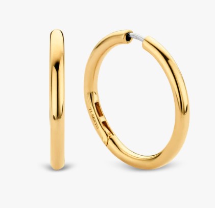 Sterling Silver/18K Gold Plated Large Huggie Hoops