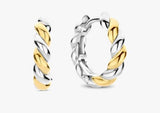 Sterling Silver/18K Gold Plated Small Twist Huggies