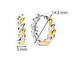 Sterling Silver/18K Gold Plated Small Twist Huggies