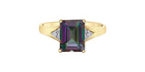 10K Yellow Gold Mystic Topaz & Diamond Ring