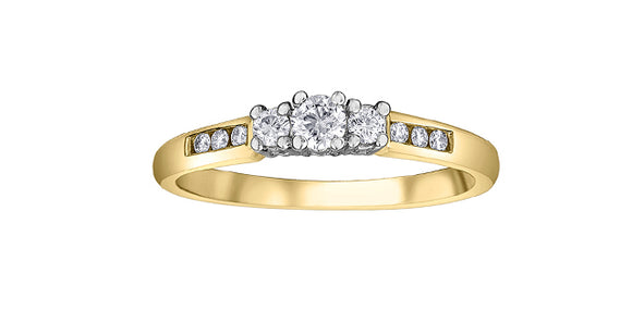 14K Yellow/White Gold Multi Diamond Engagement Ring