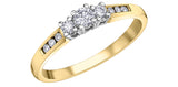 14K Yellow/White Gold Multi Diamond Engagement Ring