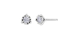 10K White Gold Diamond "Martini" Stud Earrings