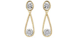 10K Yellow/White Gold Diamond Dangle Stud Earrings