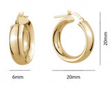 Sterling Silver/Yellow Gold Plate Plain Hoops