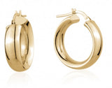 Sterling Silver/Yellow Gold Plate Plain Hoops