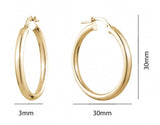 Sterling Silver/Yellow Gold Plate Plain Hoops