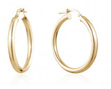 Sterling Silver/Yellow Gold Plate Plain Hoops