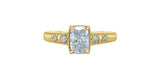 14K Yellow Gold Lab Grown Diamond with Lab Grown Diamond Shoulder Stone Engagement Ring