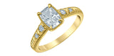 14K Yellow Gold Lab Grown Diamond with Lab Grown Diamond Shoulder Stone Engagement Ring