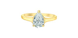 14K Yellow Gold Pear Shaped Lab Grown Diamond Engagement Ring with Flared Shoulders