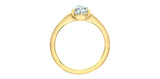 14K Yellow Gold Pear Shaped Lab Grown Diamond Engagement Ring with Flared Shoulders