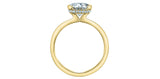 14K Yellow Gold Oval Lab Grown Diamond Semi Bezel Set with Hidden Halo Engagement Ring