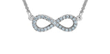 Sterling Silver Lab Grown Diamond Infinity Pendant with 17-18" Chain