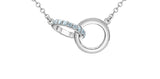Sterling Silver Lab Grown Diamond Interlock Circle Fixed Neck 16"