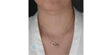 Sterling Silver Lab Grown Diamond Interlock Circle Fixed Neck 16"