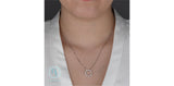Sterling Silver 10 Lab Grown Marquis Diamond Circle Pendant with 18" Chain