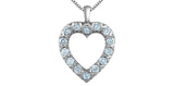 Sterling Silver 14 Lab Grown Diamond Heart Pendant with 18" Chain