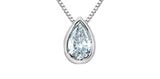 Sterling Silver Lab Grown Pear Shaped Diamond Pendant with 18" Chain