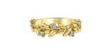 10K Yellow Gold Vine Style Band with Canadian Diamonds