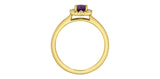 10K Yellow Gold Amethyst with Canadian Diamonds Ring