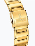 Festina Quartz Date 50MWR Rectangular Black Dial Stainless Steel/Yellow Gold Plate Case & Bracelet