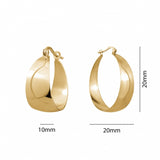 Sterling Silver/Yellow Gold Plate Wide Tapered 20mm Hoops