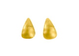 10K Yellow Gold Teardrop Half Hoop Studs