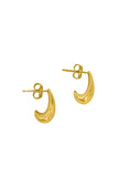 10K Yellow Gold Teardrop Half Hoop Studs
