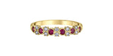 10K Yellow Gold 6 Rubies and Diamond Ring