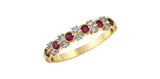 10K Yellow Gold 6 Rubies and Diamond Ring