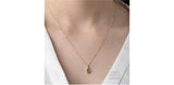 10K Yellow Gold Pear Shaped Peridot with Diamond Pendant & 17-18" Chain