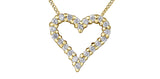 10K Yellow Gold Diamond Open Heart Pendant with 17-18" Chain
