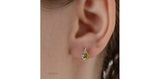 10K Yellow Gold Pear Shaped Peridot and Diamond Stud Earrings
