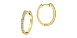 10K Yellow Gold Diamond Oval Huggie Hoops