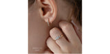 10K Yellow Gold Diamond Oval Huggie Hoops