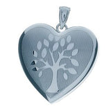 Sterling Silver Heart Shaped Memorial (Urn) Locket with Tree of Life & Adjustable Chain